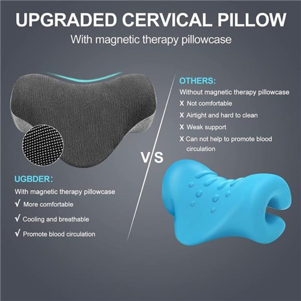 Neck and Shoulder Relaxer with Magnetic Therapy Pillowcase, Cervical Traction